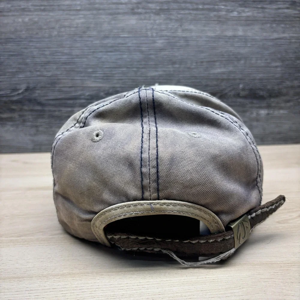 True Religion‎ Hat Cap Strap Back Distressed Leather Brim Western Mens